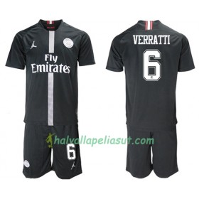 Jalkapallo Pelipaidat Paris Saint Germain Verratti 6 Jodan Musta Lasten 3 Paita 2018-2019 Lyhythihainen